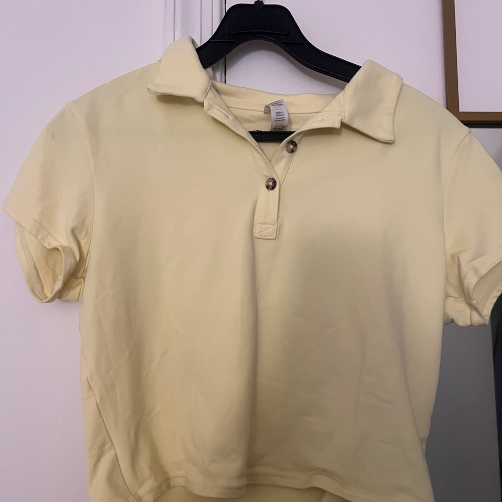 Alo Yoga Butter Yellow Polo Shirt